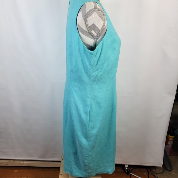 Jessica Howard Linen Blend Sleeveless Beaded Neckline Dress Size 12 Petite - Picture 11 of 11